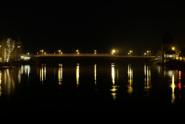 Rheinbrücke bei Nacht